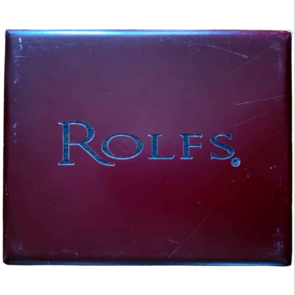 HP 😃 Vtg Men's Rolf's Black Single Fold Leather Wallet Original Box